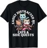 Gatti Side Quest Tavolo Distratto Divertente Uomini Donne Papà T-Shirt