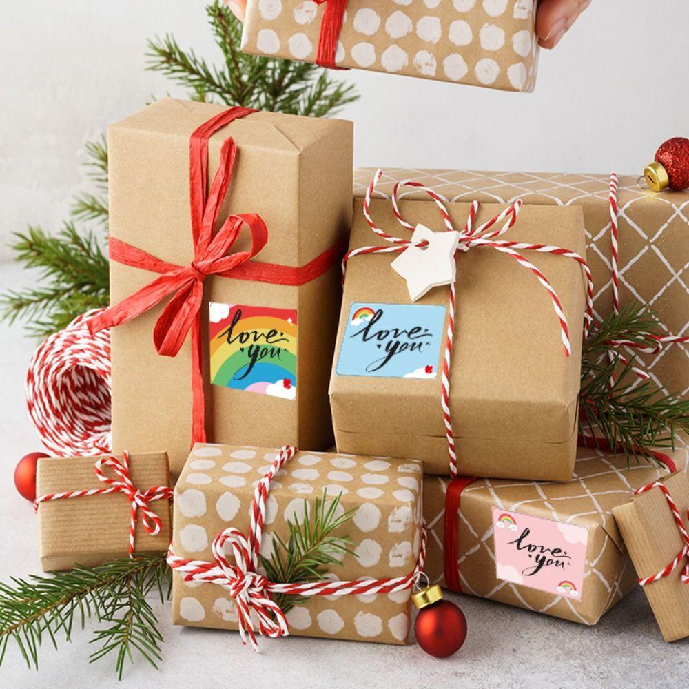 140/230Pcs DIY Blank Label Sticker Rainbow Self-Adhesive Thermal Paper  Shipping Labels