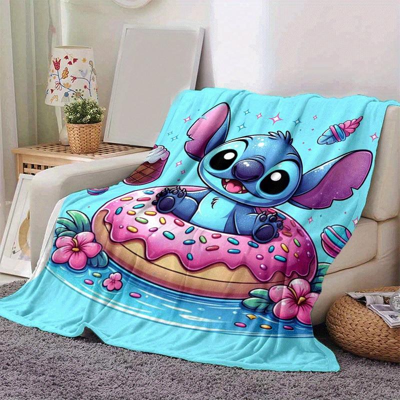 1pc Cute Stitch Printing Blanket - Soft, All-Season Throw for Living Room, Bedroom,Personalized Gift with Adorable Cartoon Design