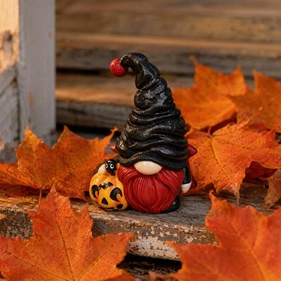 Halloween Gnome Figurine  Small Resin Pumpkin Gnome Statue