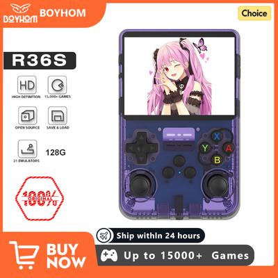 NOVO R36S Retro Handheld Game Console Linux System 3.5 Polegadas Tela IPS Portátil Pocket Video Player 64 GB 128 GB Jogos Presente para Crianças