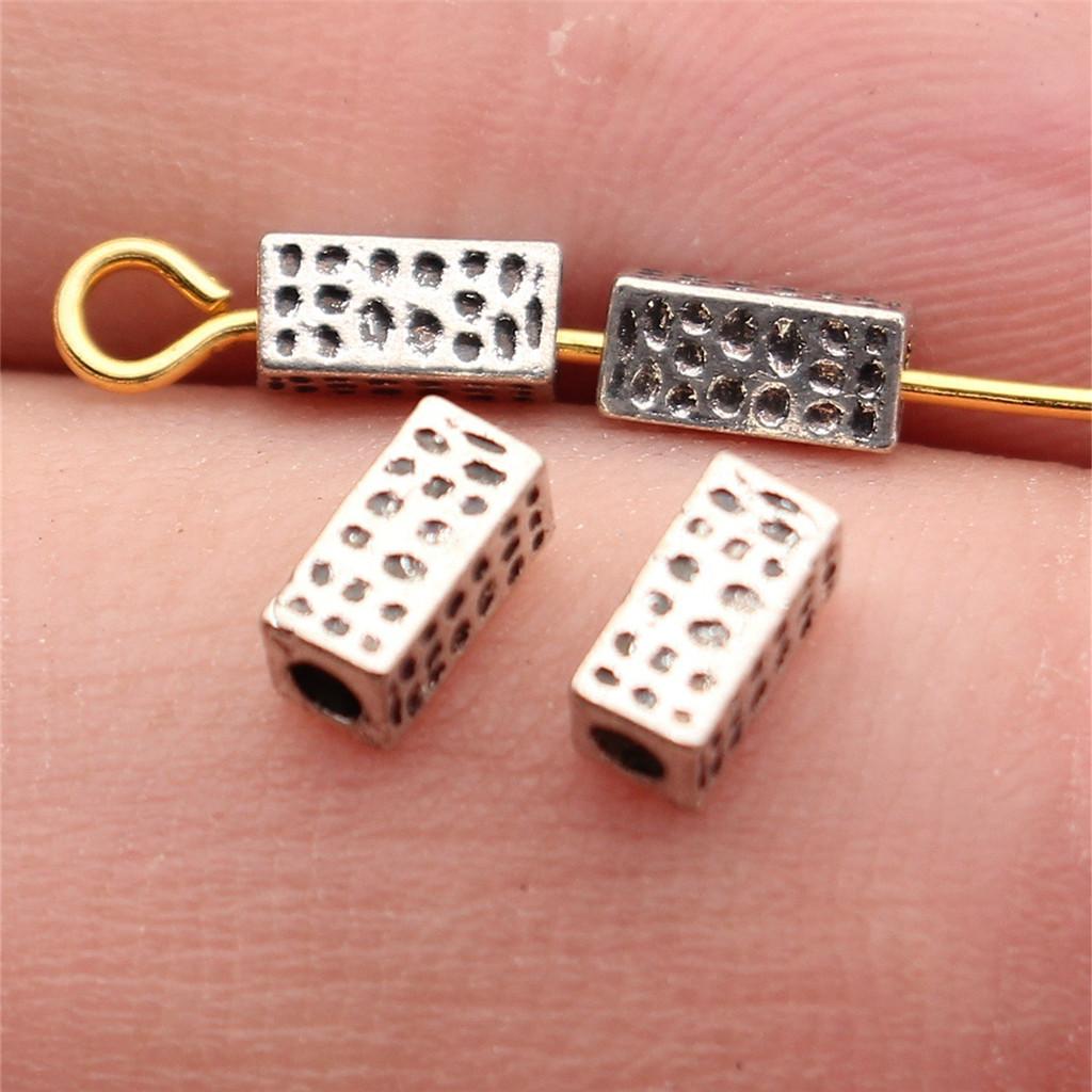 Twisted-Pattern Small-Hole Spacer Beads Mini Antique Bronze Silver Jewelry Making String Beads Separator