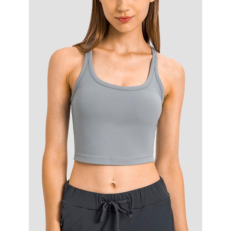 Original I-Shaped Yoga Vest Female with Chest Pad Beauty Back Exercise Underwear Female Bubble Wrap Running Fitness Bra Can Be Outwear