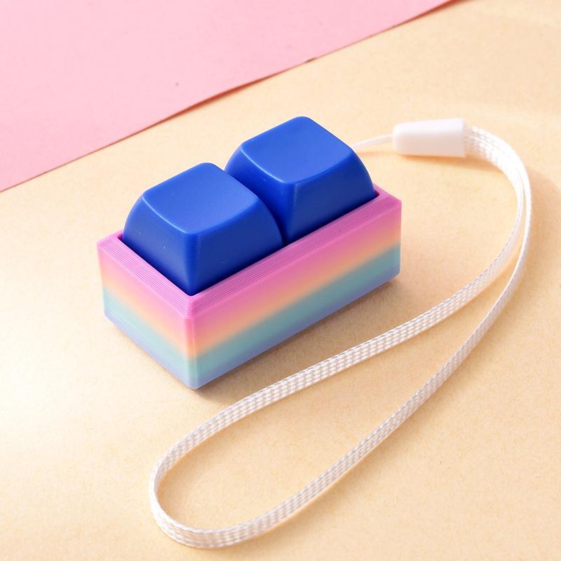 Lightweight Push Button Stress Relieving Toy with Lanyard Sensory Fidget Toy for ADHD Adults Kids Anxiety Relief