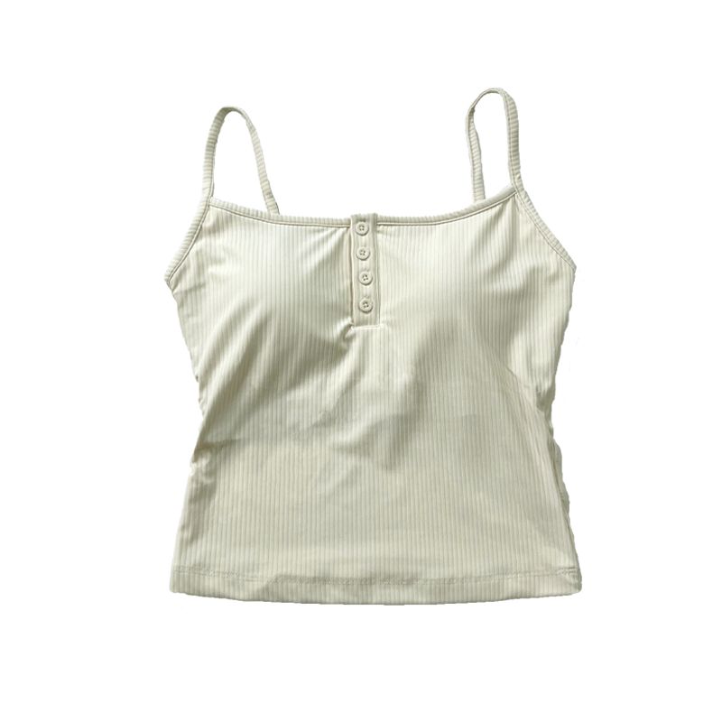 

Сексуальный топ на тонких бретелях с нагрудными подушечками для йоги, верхняя одежда, красивая спинка, универсальный топ, утягивающая одежда для пилатеса Ivory White S