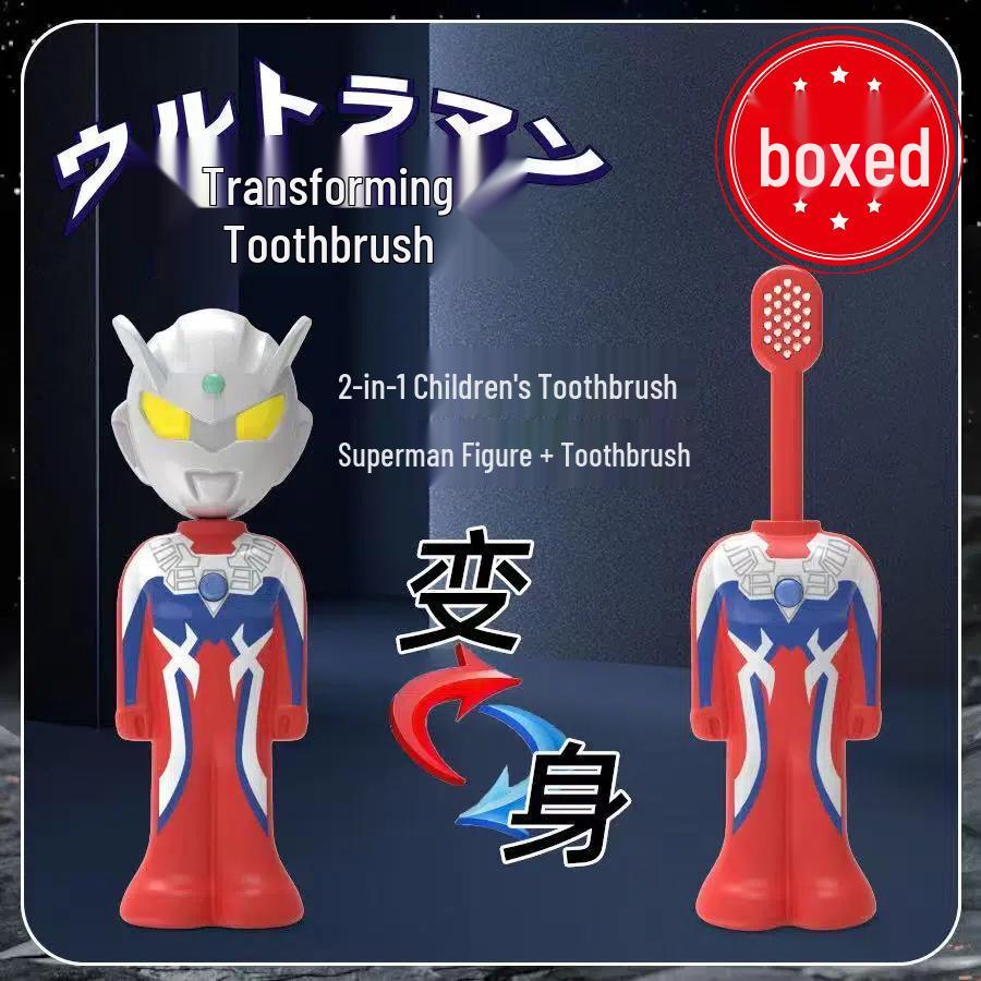 Ultraman Retractable Toothbrush for Kids - Soft Bristles, Super Elastic, Ideal for Primary School Boys