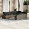 Vidaxl 11-Cz. Garden Furniture Set With Cushions, Grey Rattan Pe