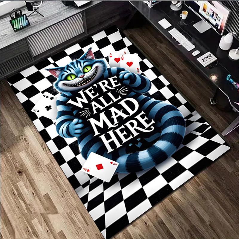 Cheshire Cat Rug Carpet Office Decorative Carpet For Living Room Bedroom Door Mat Floor Rug Computer Chair Area Rug