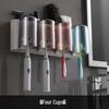 Ecoco Wall-Mounted Toothbrush Holder & Automatic Toothpaste Dispenser with Mouthwash Cup