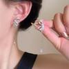 Silver needle flash zircon earrings, women's exquisite temperament stud earrings, spring and summer earrings.