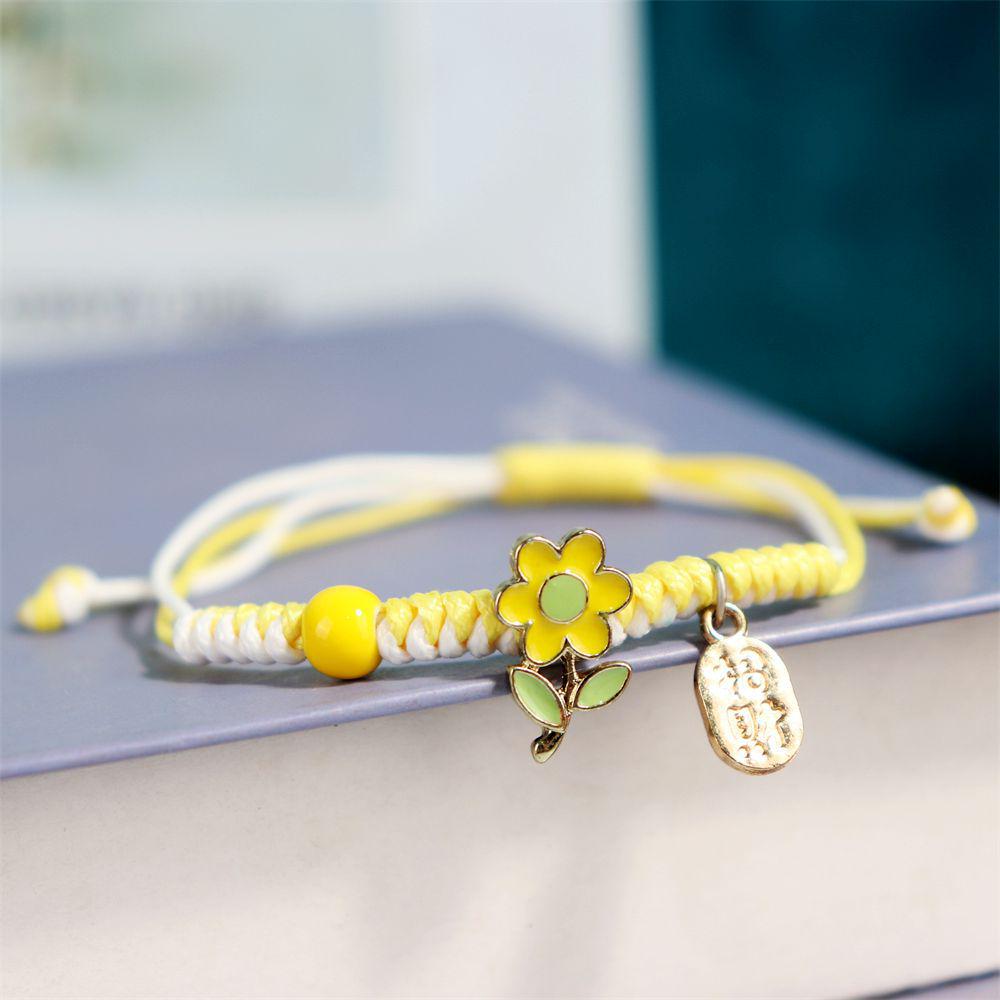 Cute Cartoon Ceramic Jewelry: Fresh Woven Bestie Bracelet Design