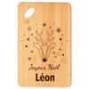 Cutting Board - PLANETEE - Merry Christmas Léon Deer - Engraved Bamboo - Winter Pattern - Appetizer Tray & Gift