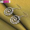 925 Sterling Silver Circle Spiral Earring Jewelry