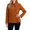 Ladies' Casual Temperament Double Breasted Solid Color V-neck Coat Jacket
