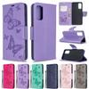 Applicable To Samsung S25plus Mobile Phone Leather Case S23 Butterfly Embossed Card Wallet Anti-drop Protective Case A51