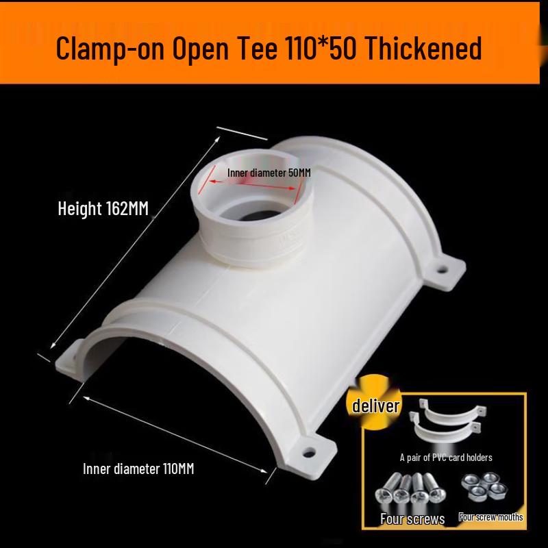 PVC Clamp-On Saddle Tee for Drainage Pipes