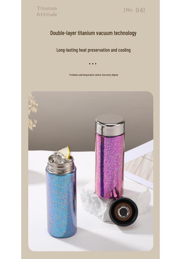 Premium Pure Titanium Insulated Water Cup - Lightweight, Portable, and Elegant Gift