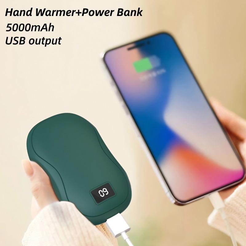Încălzitor de mâini de iarnă 2 în 1 Mini încălzitor de mâini portabil Încărcare USB Încălzitor de mâini cu două fețe Afișaj digital Încălzitor de mâini cu încălzire rapidă