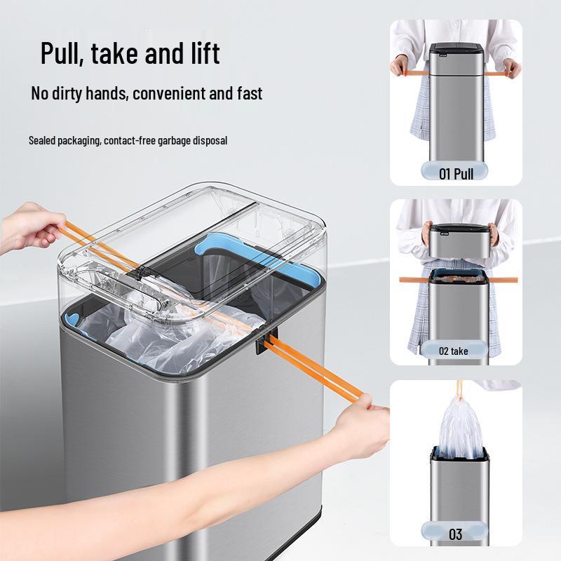 Automatic Large Smart Sensor Trash Can with Lid for Kitchen, Bathroom, Office, and Living Room