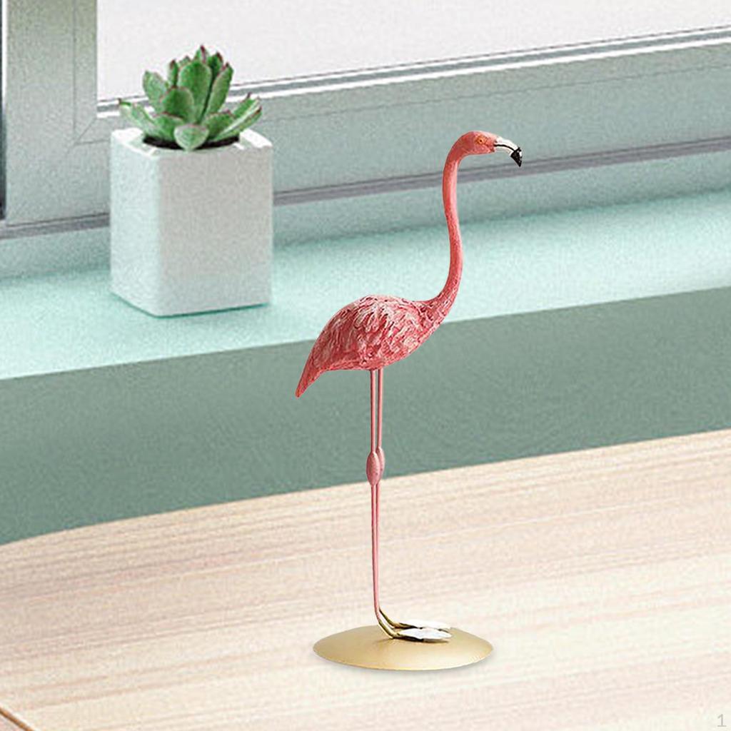 Flamingo Figurine Sculpture Statue for Hotel Home Entrance Upright 9cmx19.5cm