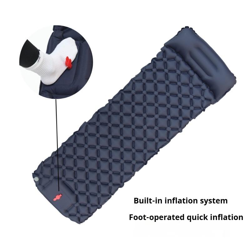 Outdoor Nylon TPU Inflatable Mat Portable Light Tent Mat Single