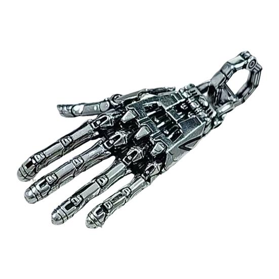 Mekanisk Hand Hänge Steampunk Halsband Hänge Retro Articulerade Fingerleder Robot Hand Berlock Smycken för Män Kvinnor