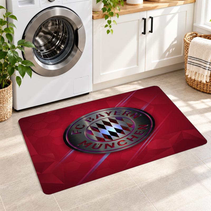 Flannel Kitchen Mat Bayern Munich Soft Area Rug Non Slip Floor Carpet Home Decoration