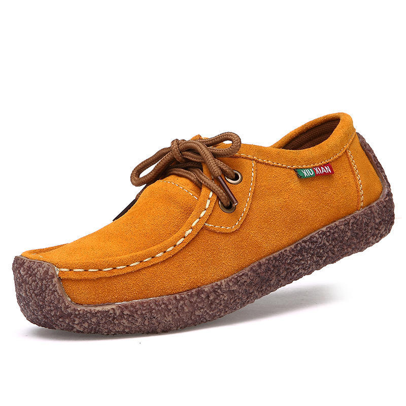 Slip-on Women Genuine Leather Loafers Casual Walking Shoes Elastic Ladies Working Driving Shoes Mother Shoes
