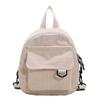 Retro Velvet Solid Color Japanese Style Women's Backpack Simple Student Bookbag Ladies Shoulder Bag