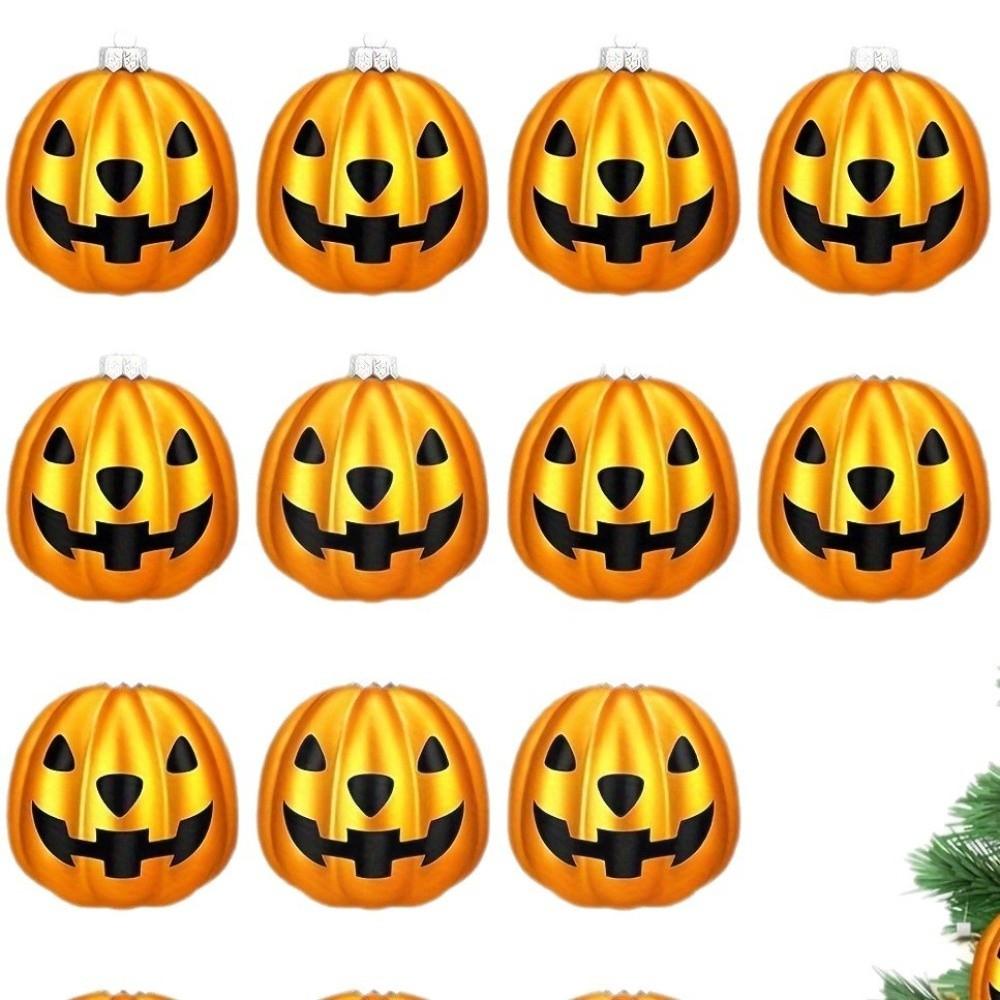 12 ks Elektrogalvanizovaný povrch Halloweenské dýňové koule Elektrogalvanizované dekorace Sváteční dekorace