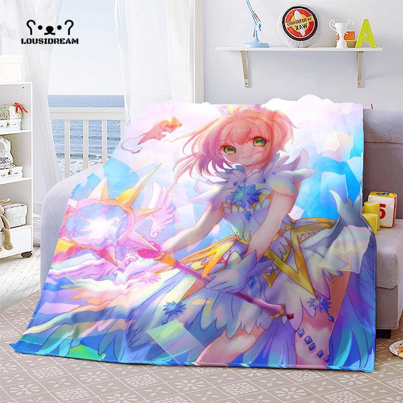 Cardcaptor Sakura Anime Kawaii Girl Throw Blanket  Bedroom Sofa Cover Thin Bedspread Christmas Navidad Gift Home Room Decor