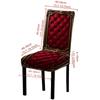 4/6 Pcs Red Quilted Velvet Dining Chair Covers Stretchable Seat Protectors with Elastic Bottom for Home Decor