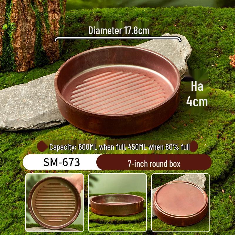Melamine Plate for Gourmet Hot Pot, Barbecue & Shrimp: Mountain & Field Design