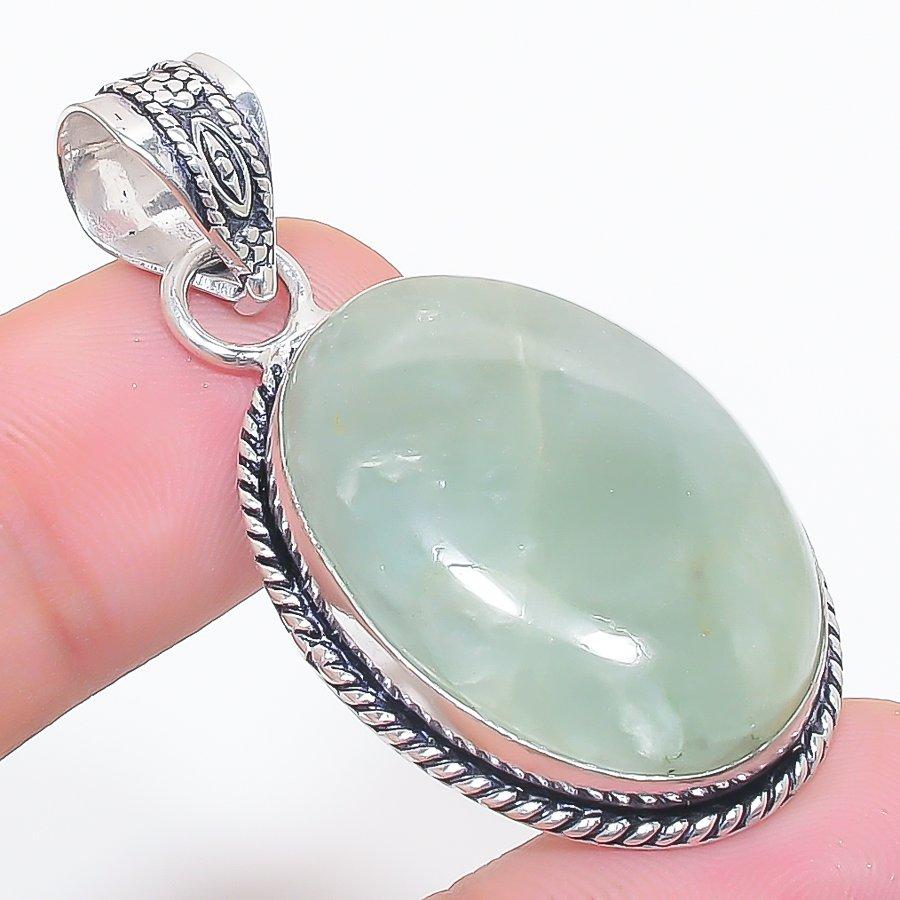 Natural Aquamarine Gemstone 925 Sterling Silver Jewelry Pendant 1.85" A7M34
