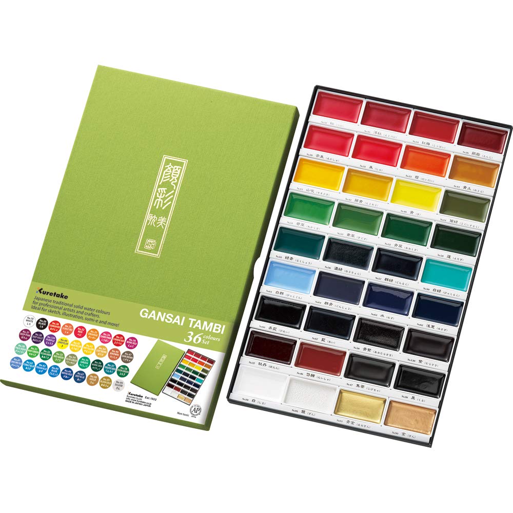 

Kuretake Paints Gansai Art Texture Paints Gansai Ambi 36 Color Set MC20/36V [Item]