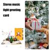 Foldable Greeting Card with Envelope 3D Christmas Tree Card with Musical Tune and Glowing Lights Festival Postcard