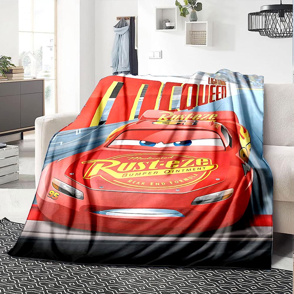 1pc Cars Movie Poster Race Flannel Blanket,Ultra Soft Warm Plush Throw for Home Bedroom Bed Sofa Cover Camping Picnic gift Y71712