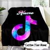 Custom Name Music Tik Celebration Blanket  Ideal Bedding Blanket Perfect for Travel, Camping, Living Rooms, Offices, Sofas, Fan Christmas gift