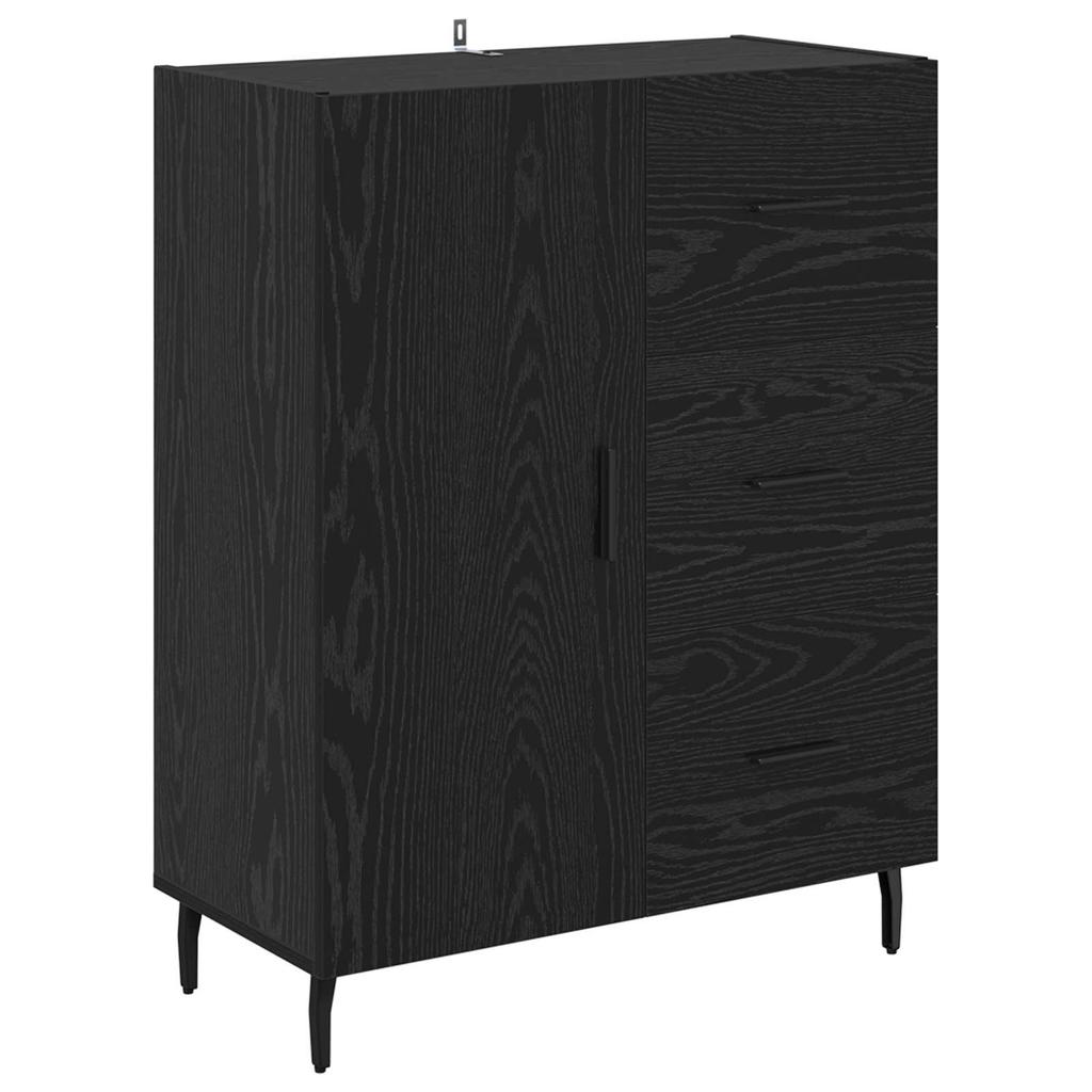Highboard 2 Pcs Black Oak Effect Particleboard