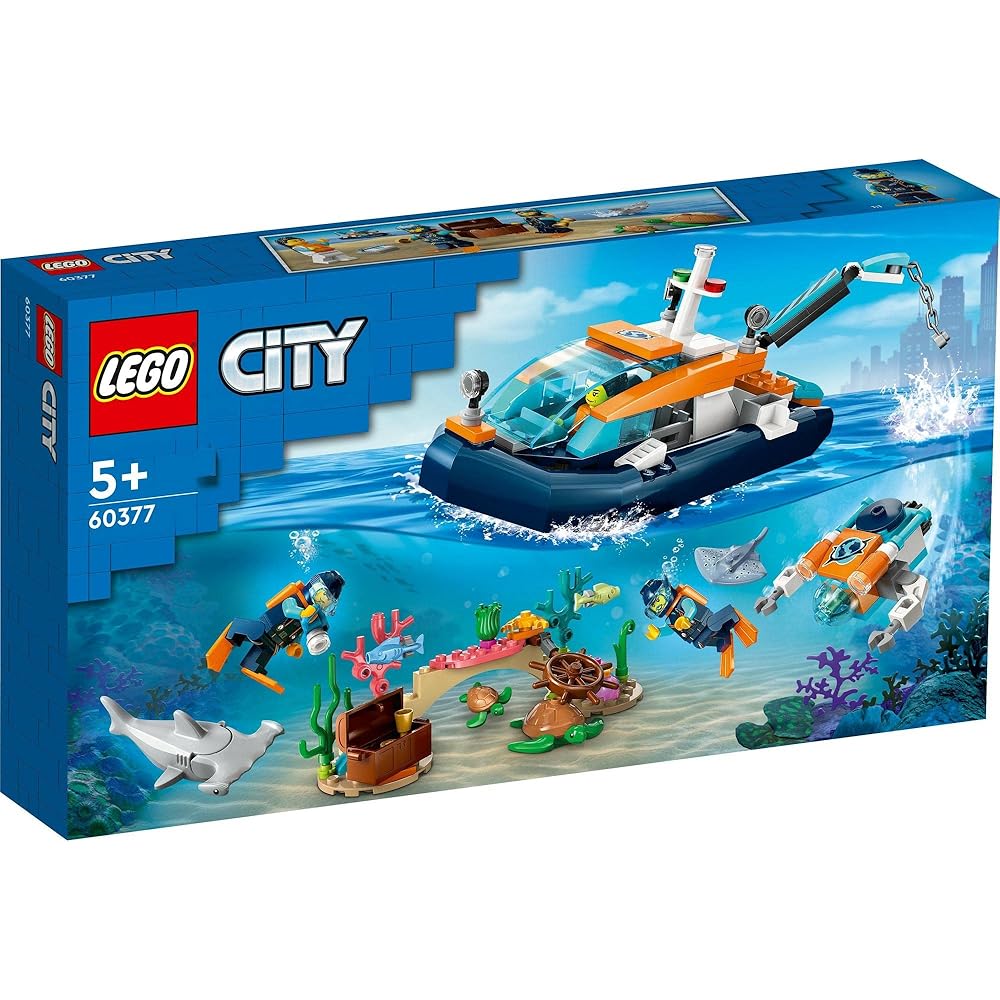 LEGO City Exploration Diving Boat Toy Building Set for Kids Ages 5-8 with Blocks and Vehicles