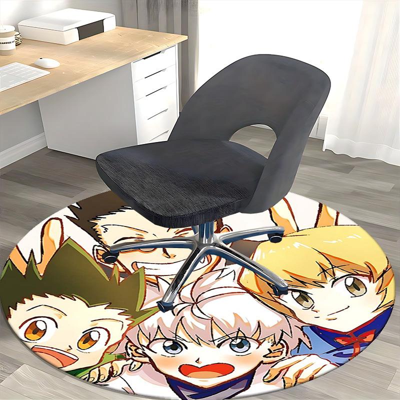 1pc Anime Cartoon Design Round Carpet  Office Chair Mat 80cm
