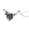 Women Necklace Vintage Floral Black Rose Stainless Old Design Neck Decoration Silver Color Smooth