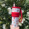 Winter 710ML Vacuum Cup 316 Stainless Steel Bow Thermal Water Bottle With Lifting Rope Gift Direct Drinking Cup Office Workers
