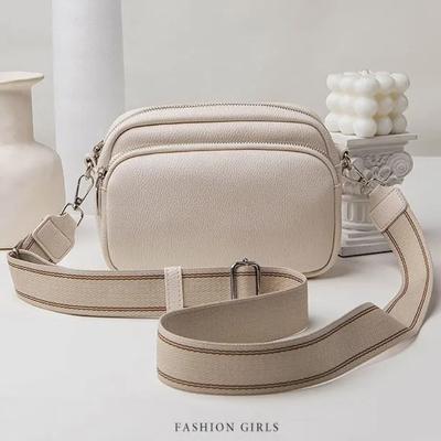 Nuova Borsa a Tracolla con Fantasia Litchi Moda Leggera Piccola Borsa Quadrata Spallaccio Largo Monocolore Borsa a Spalla Borse di Lusso Design