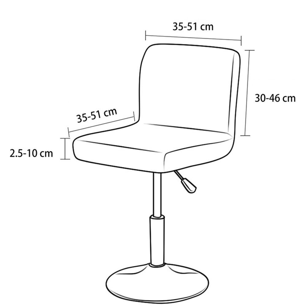 Short Back Jacquard Bar Chair Cover Stretch Elastic Velvet Bar Stool Seat Covers Solid Color Slipcover Dust Cover Banquet Dining