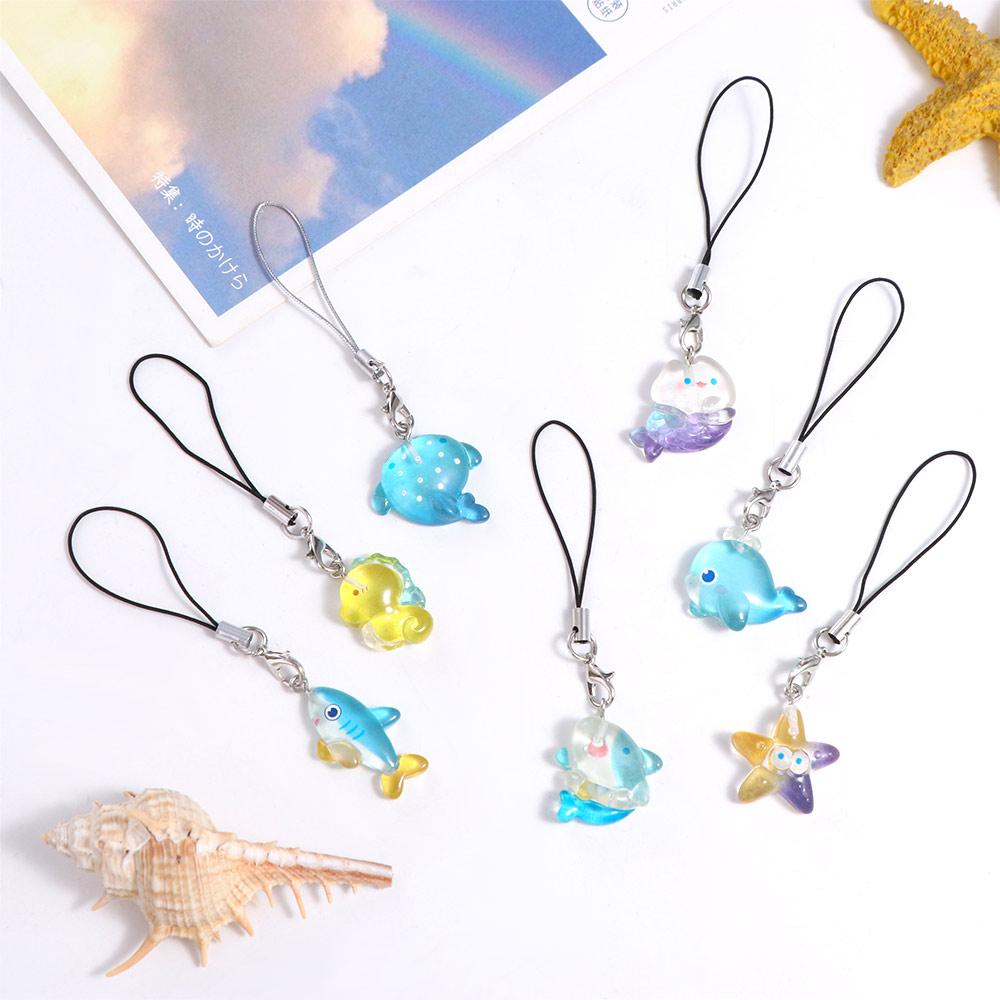 Keychain Phone Hanging Rope Sea Creature Mobile Phone Chain Fish Phone Chain  Phone Charms