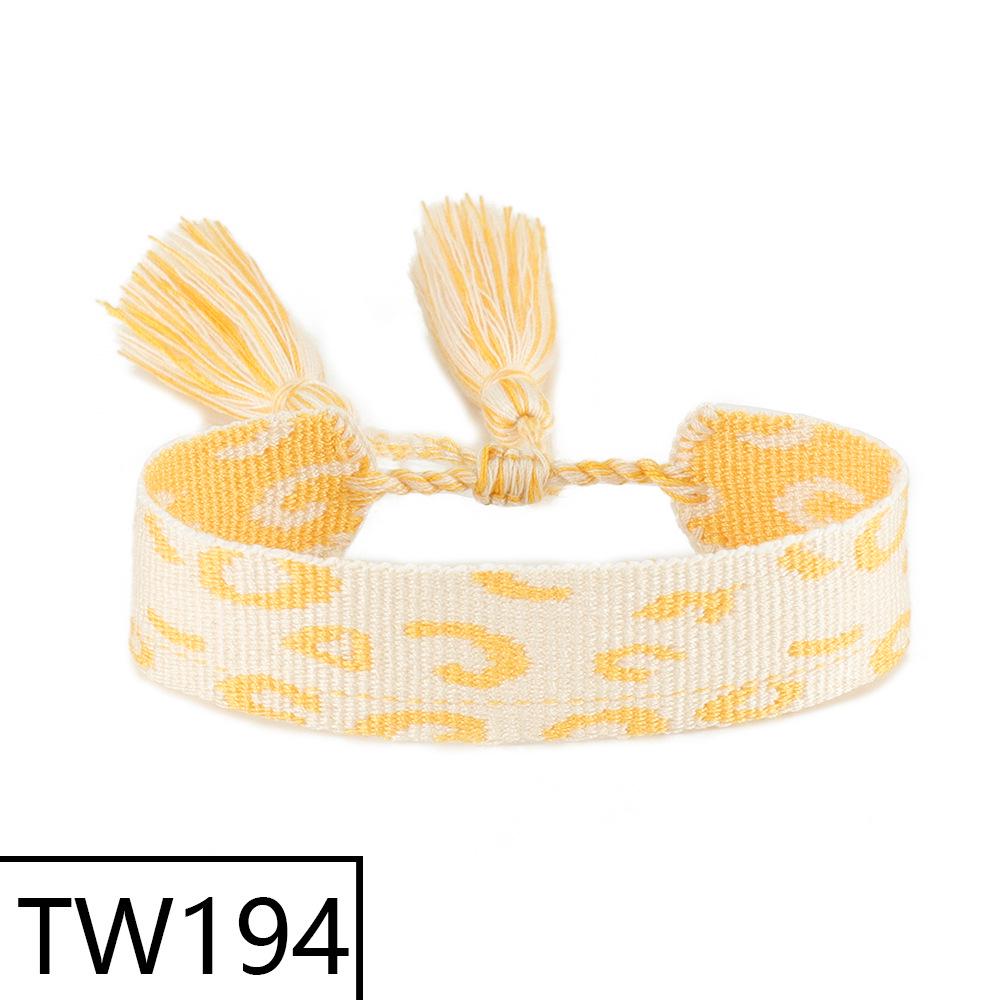 Customizable Handmade Bohemian Tassel Bracelet with Embroidered Logo - European & American Ethnic Friendship Style