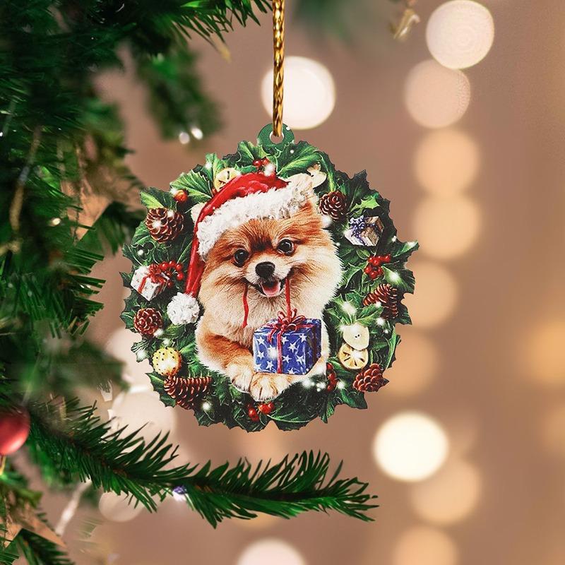 1pc Puppy Acrylic Christmas Pendant, Christmas Tree Ornaments Christmas Decorations for Home 2026 Navidad Natal Gifts New Year