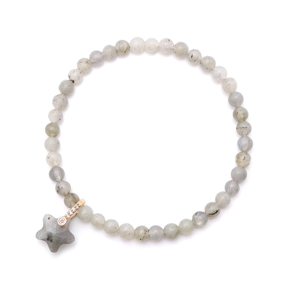 Natural Stone Bead Star-Shaped Pendant Bracelet, Suitable For Both Men And Women, Features Tiger Eye And Rose Quartz Beads, A Fashionable Accessory.