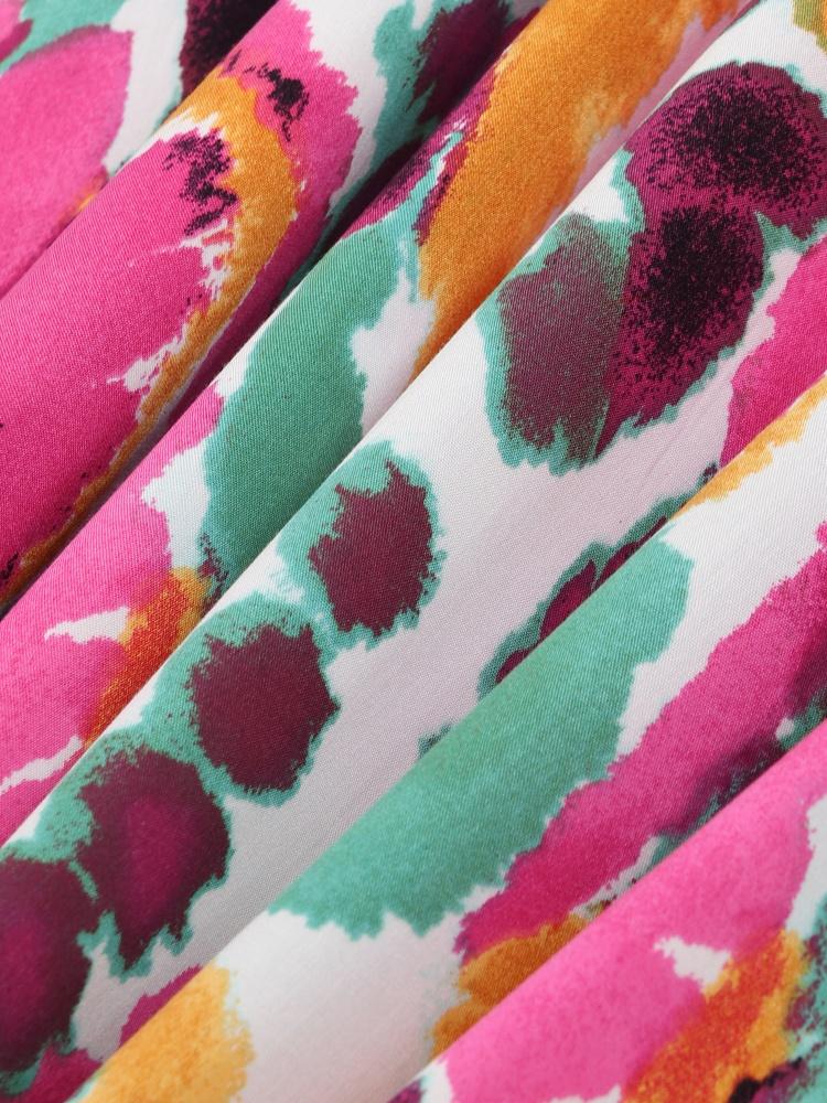 EDOLYNSA Plus Size Kaftan With Bag Bohemian Printed Summer Long Beach Dress Women Homewear Outfit Swim Suit Cover Up Loose Caftan